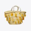 Bolso tote pequeño bordado en rafia Bolso tote pequeño bordado en rafia