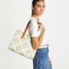 Bolso tote pequeño con T Monogram en relieve en contraste Bolso tote pequeño con T Monogram en relieve en contraste