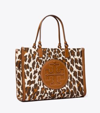 Bolso tote pequeño de lona con estampado de leopardo Ella