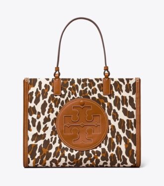 Bolso tote pequeño de lona con estampado de leopardo Ella