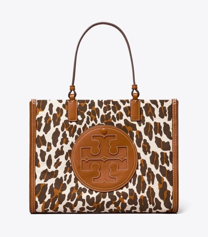 Bolso tote pequeño de lona con estampado de leopardo Ella Bolso tote pequeño de lona con estampado de leopardo Ella
