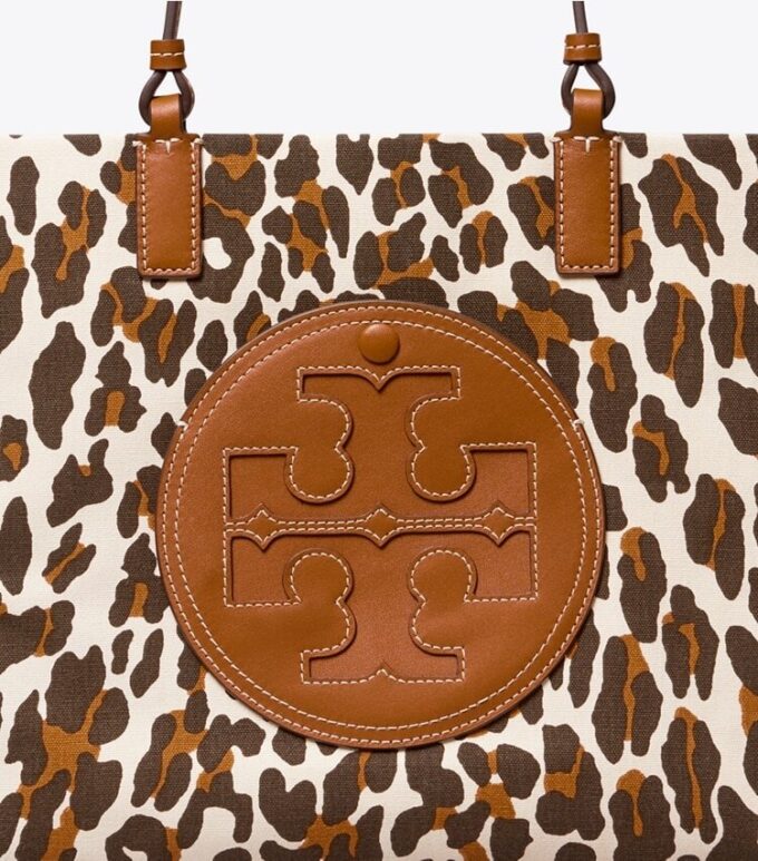 Bolso tote pequeño de lona con estampado de leopardo Ella Bolso tote pequeño de lona con estampado de leopardo Ella