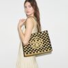 Bolso tote pequeño Ella de ganchillo a cuadros Bolso tote pequeño Ella de ganchillo a cuadros