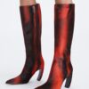 Botas altas estampadas de pelo de becerro Botas altas estampadas de pelo de becerro