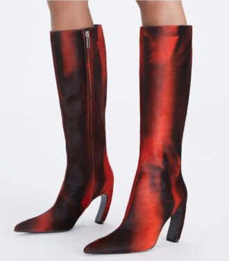 Botas altas estampadas de pelo de becerro