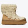 Botas con cordones de piel de oveja suave Botas con cordones de piel de oveja suave