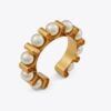Brazalete acanalado con perlas Brazalete acanalado con perlas