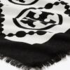 Bufanda rectangular con borde con T Monogram