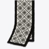Bufanda rectangular con borde con T Monogram