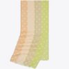 Bufanda rectangular con T Monogram y rayas multicolores