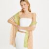 Bufanda rectangular con T Monogram y rayas multicolores