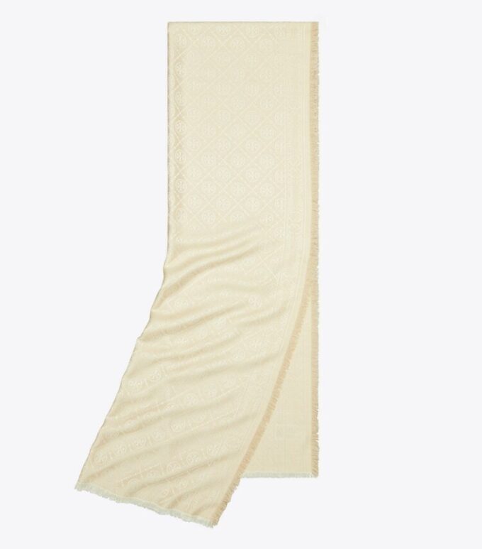 Bufanda rectangular de jacquard con T Monogram Bufanda rectangular de jacquard con T Monogram