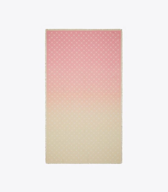 Bufanda rectangular de seda con monograma T Monogram