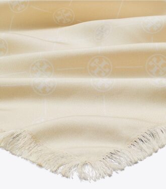Bufanda rectangular de seda con monograma T Monogram