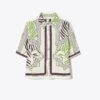 Camisa campestre estampada de lino Camisa campestre estampada de lino