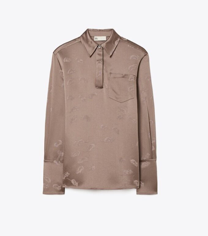 Camisa con puños jacquard Camisa con puños jacquard