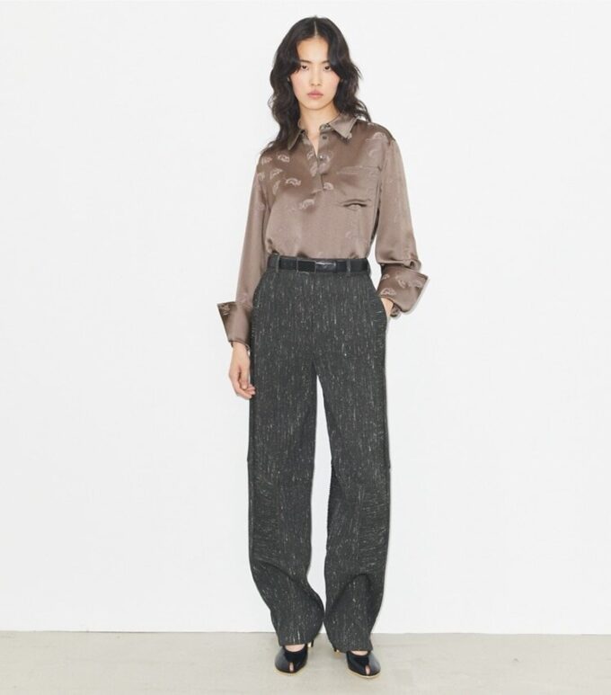 Camisa con puños jacquard Camisa con puños jacquard