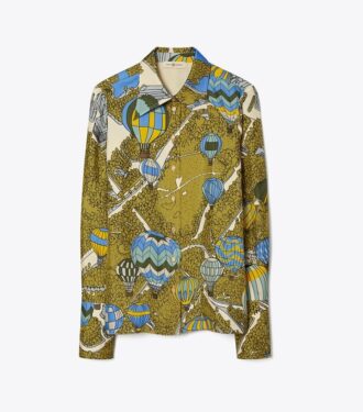 Camisa de sarga de seda