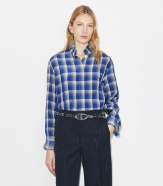 Camisa de viscosa a cuadros
