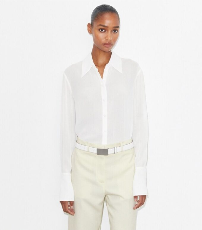 Camisa de viscosa con puños Camisa de viscosa con puños
