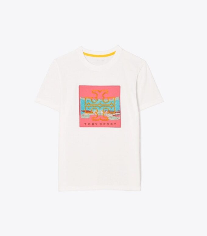 Camiseta con parche con logotipo gráfico Camiseta con parche con logotipo gráfico