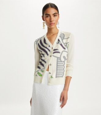 Cardigan con parte delantera de seda