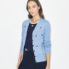 Cardigan de cachemira con bordado de pájaro Cardigan de cachemira con bordado de pájaro