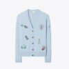 Cardigan de golf bordado de cachemira Cardigan de golf bordado de cachemira