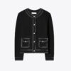 Cardigan de lana con pespuntes Cardigan de lana con pespuntes