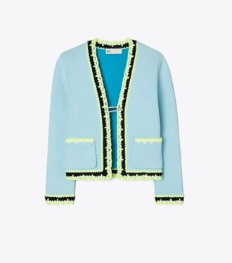 Cardigan de viscosa de punto técnico