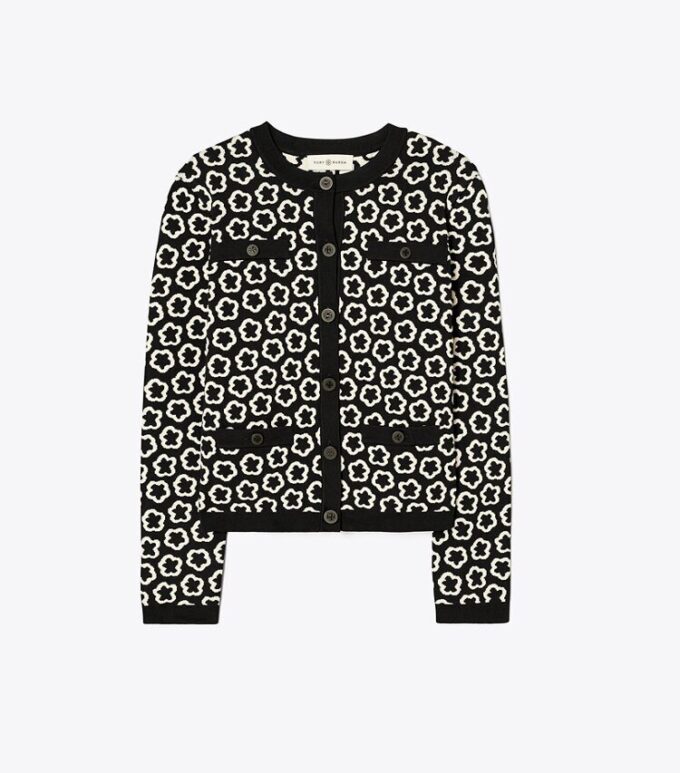 Cardigan Kendra con jacquard floral Cardigan Kendra con jacquard floral