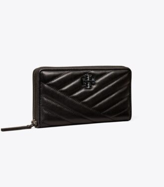 Cartera continental con cremallera y revestimiento en polvo Kira Chevron