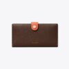 Cartera delgada con cremallera y bloques de color Cartera delgada con cremallera y bloques de color