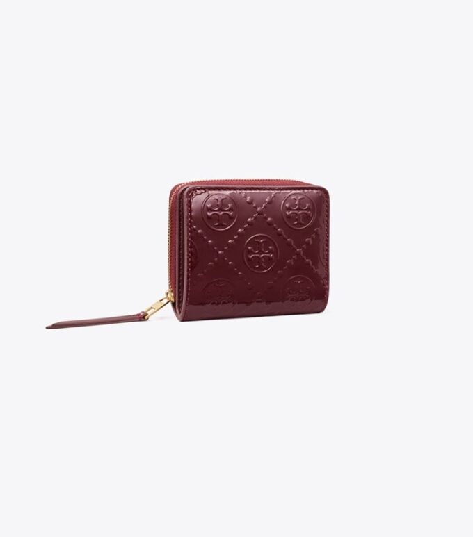 Cartera doble con estampado T Monogram en charol Cartera doble con estampado T Monogram en charol