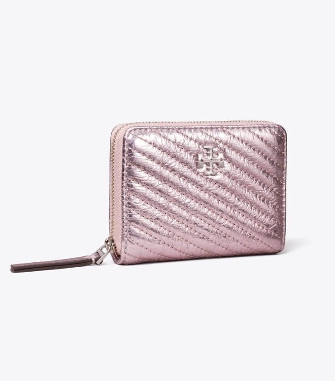 Cartera pequeña Kira Moto Quilt Metallic Zip-Around Cartera pequeña Kira Moto Quilt Metallic Zip-Around
