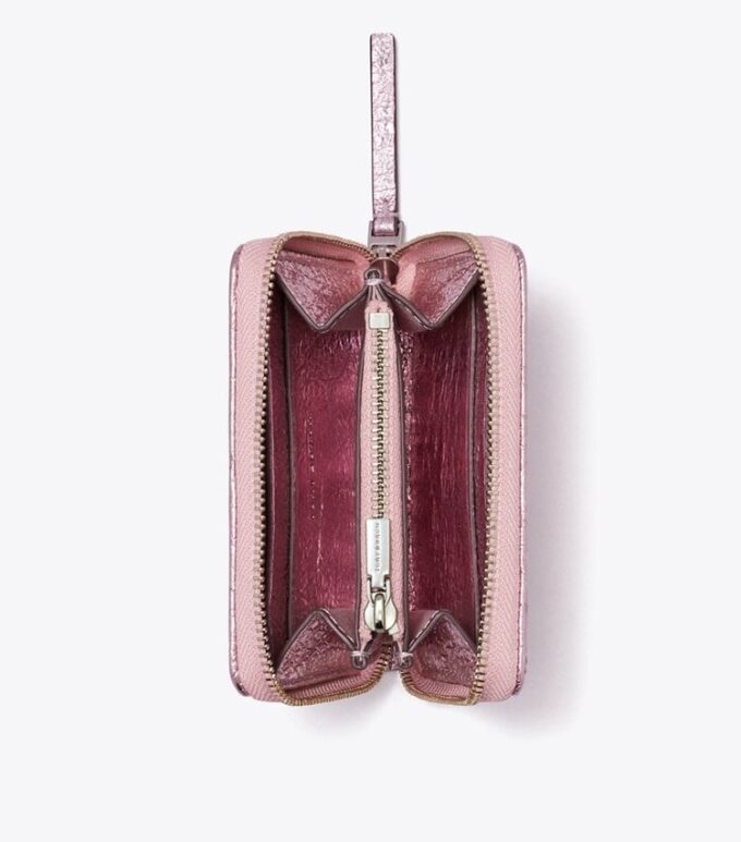 Cartera pequeña Kira Moto Quilt Metallic Zip-Around Cartera pequeña Kira Moto Quilt Metallic Zip-Around