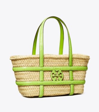 Cesta pequeña Ella de paja con relieve de cocodrilo