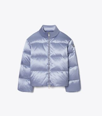 Chaqueta acolchada de viscosa satinada Chaqueta acolchada de viscosa satinada
