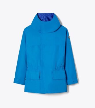 Chaqueta con capucha de lona técnica