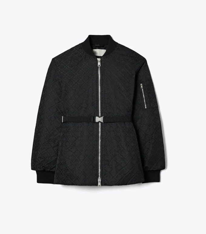 Chaqueta con cremallera y jacquard T Monogram Chaqueta con cremallera y jacquard T Monogram