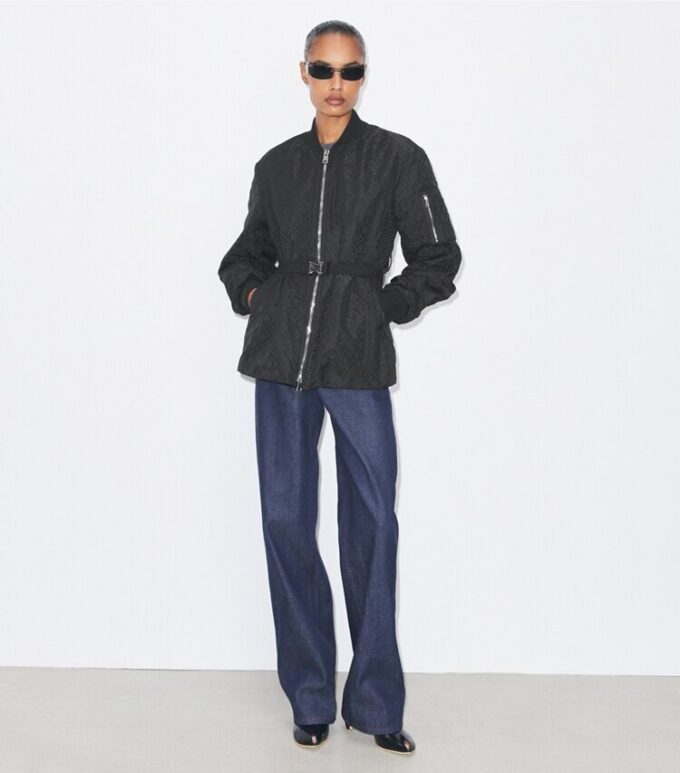 Chaqueta con cremallera y jacquard T Monogram Chaqueta con cremallera y jacquard T Monogram