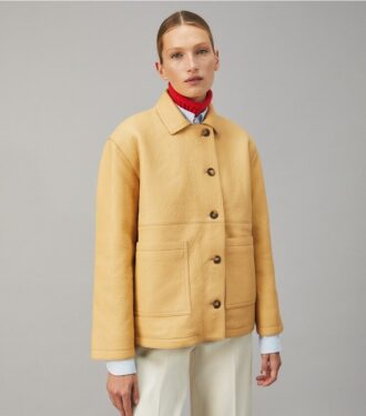 Chaqueta de cuero tipo barn