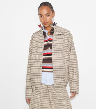 Chaqueta de golf de nailon a cuadros