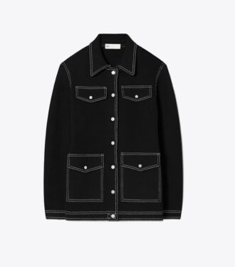 Chaqueta de lana con pespuntes Chaqueta de lana con pespuntes