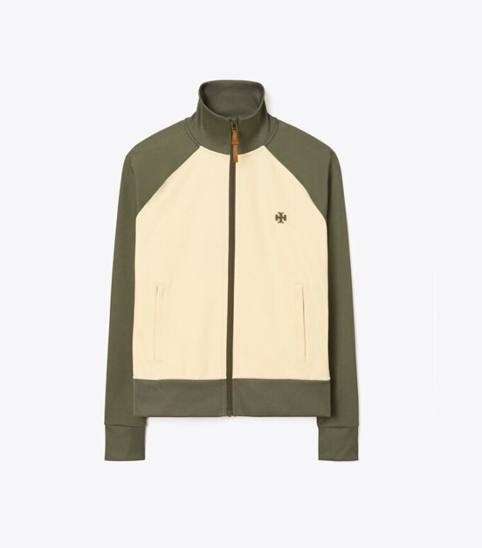 Chaqueta deportiva con cremallera y bloques de color