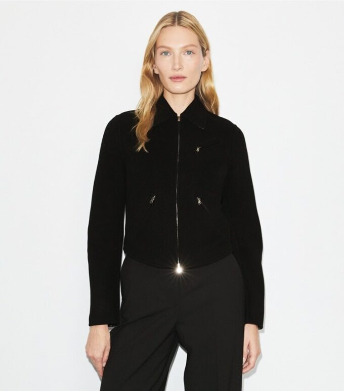 Chaqueta motera de lana con monograma T Monogram Chaqueta motera de lana con monograma T Monogram