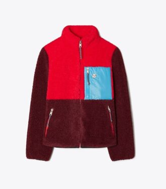 Chaqueta polar con bloques de color