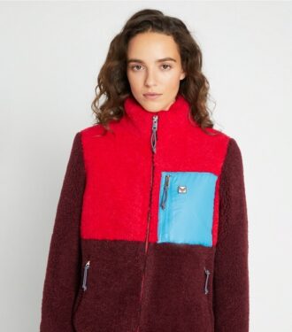 Chaqueta polar con bloques de color