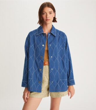Chaqueta vaquera con pespuntes
