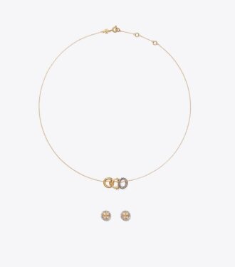 Conjunto de collar y aretes Icon Pavé